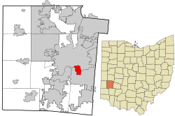 Montgomery County Ohio incorporated and unincorporated areas Oakwood highlighted
